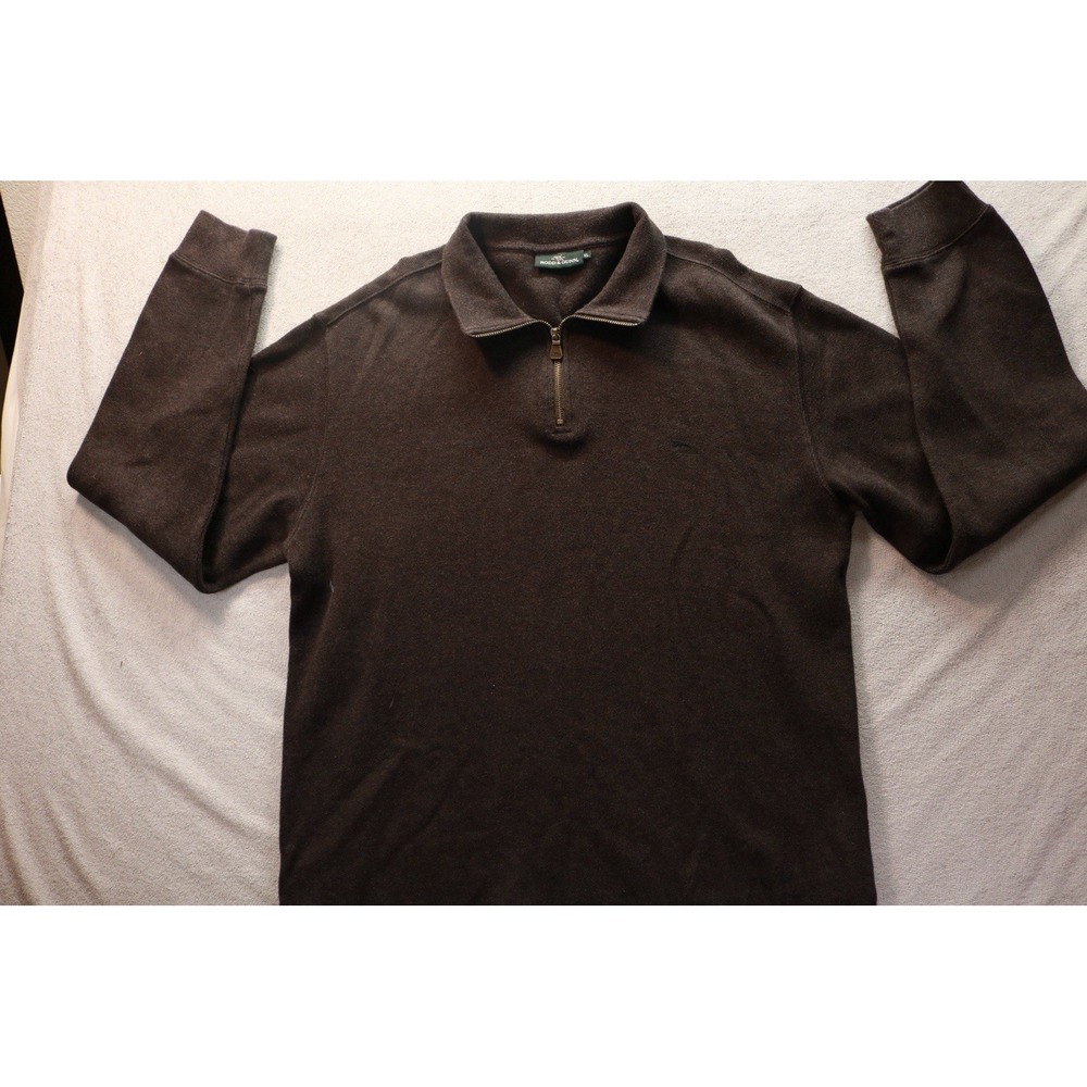Rodd & Gunn Men’s XL Quarter Zip Pullover Brown 100% Australian Cotton Sweater